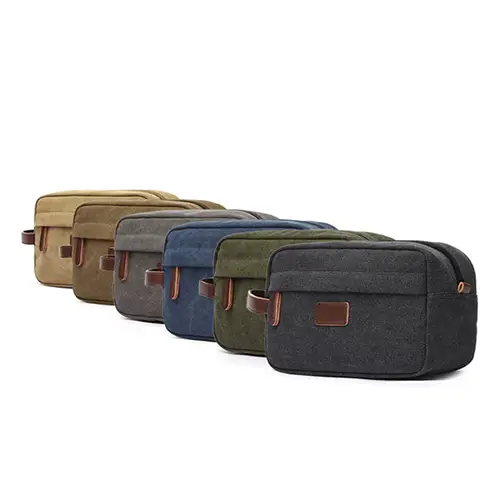 BEARKY Factory Wholesale Luxury Large Waterproof Toiletry Bag Canvas Travel Dopp Kit